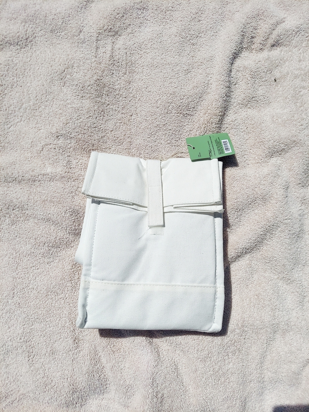 Insulated White Canvas Lunch Tote Bag NWT Vacation Office Neutral Unisex Preppy